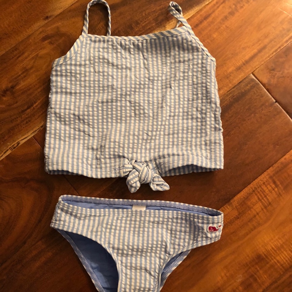 Two piece seersucker swimsuit